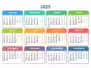 Calendário com feriado 2025