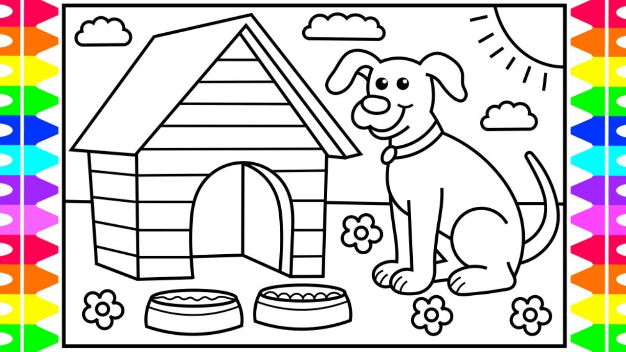 Desenho de Casinha de cachorro para colorir