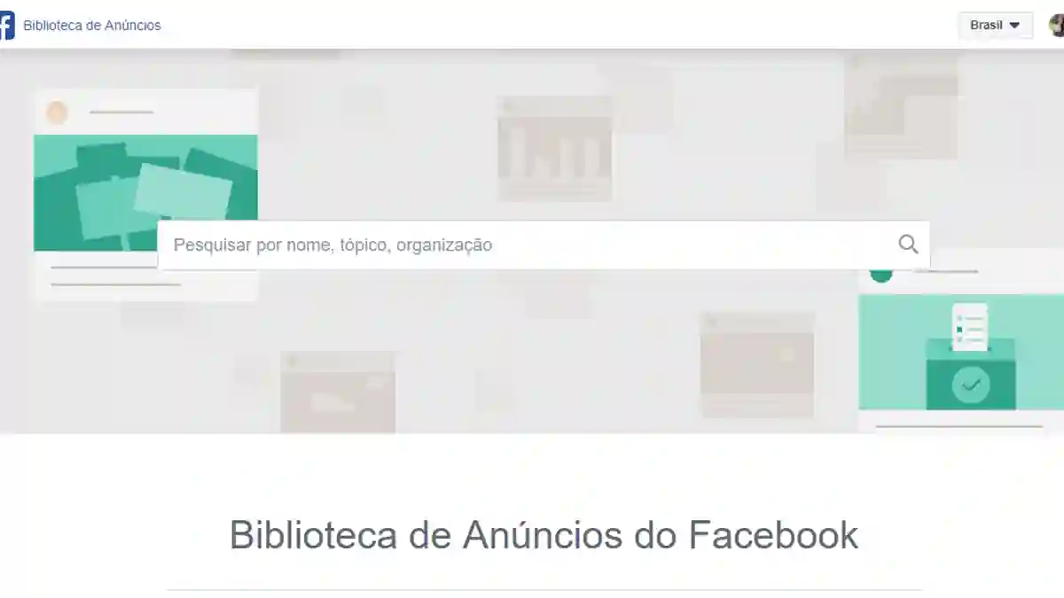 Biblioteca de anúncios facebook