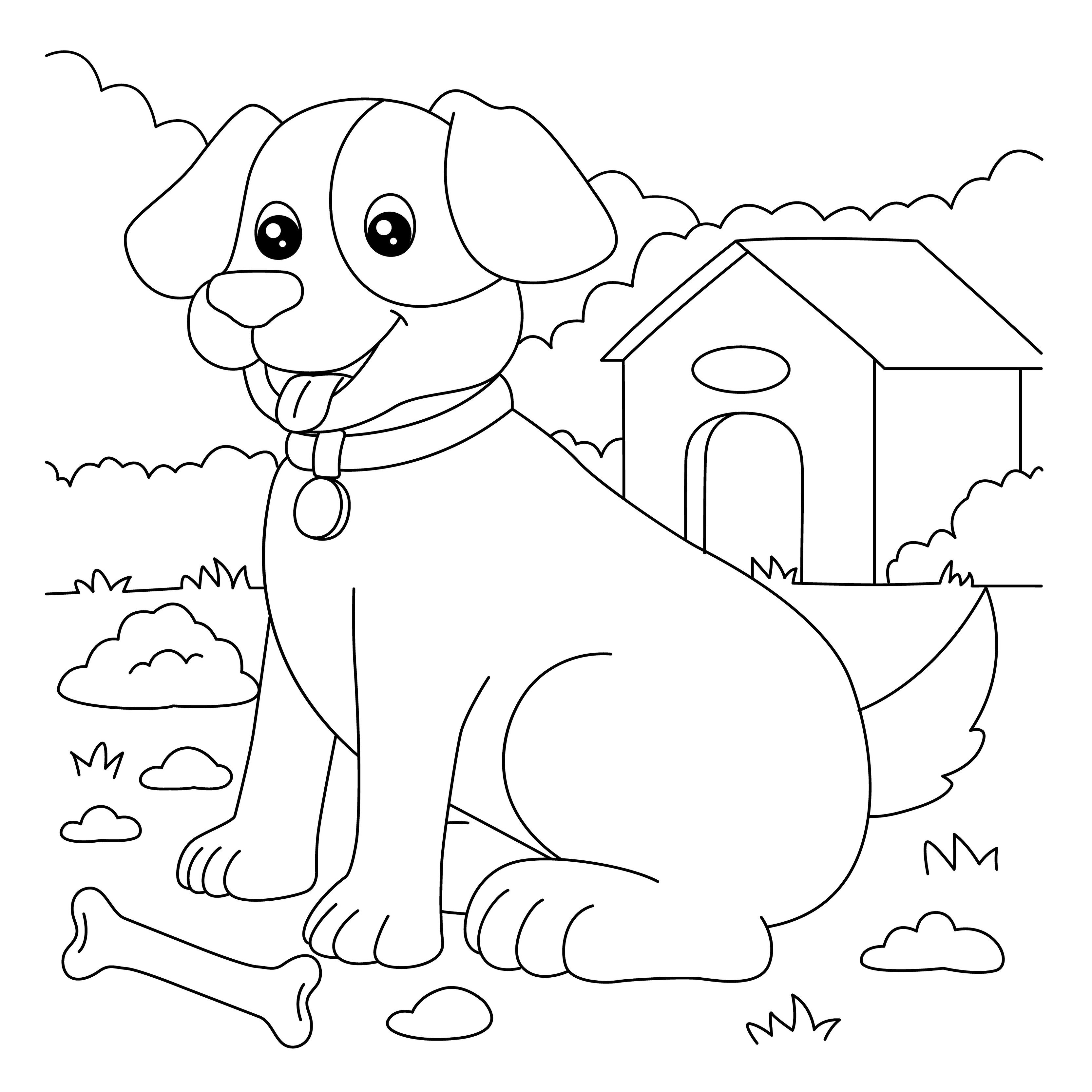 Desenho de Casinha de cachorro para colorir