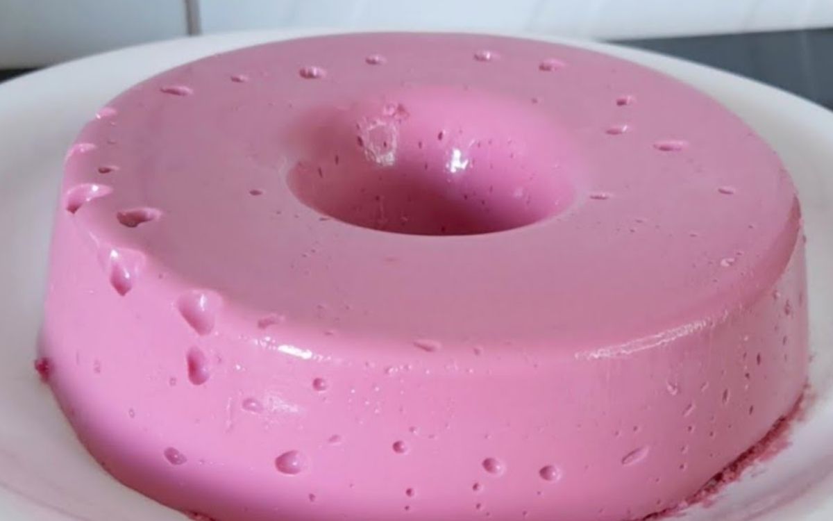 gelatina com creme de leite