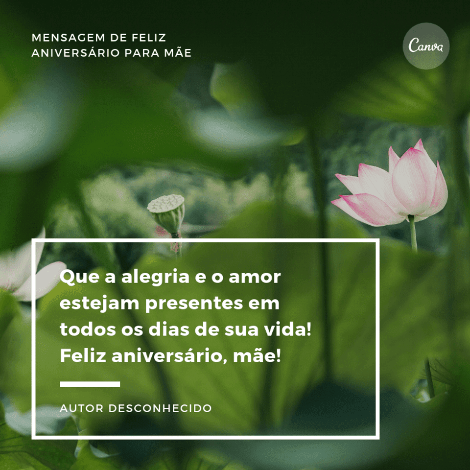 Mensagem de Feliz Aniversário para mãe