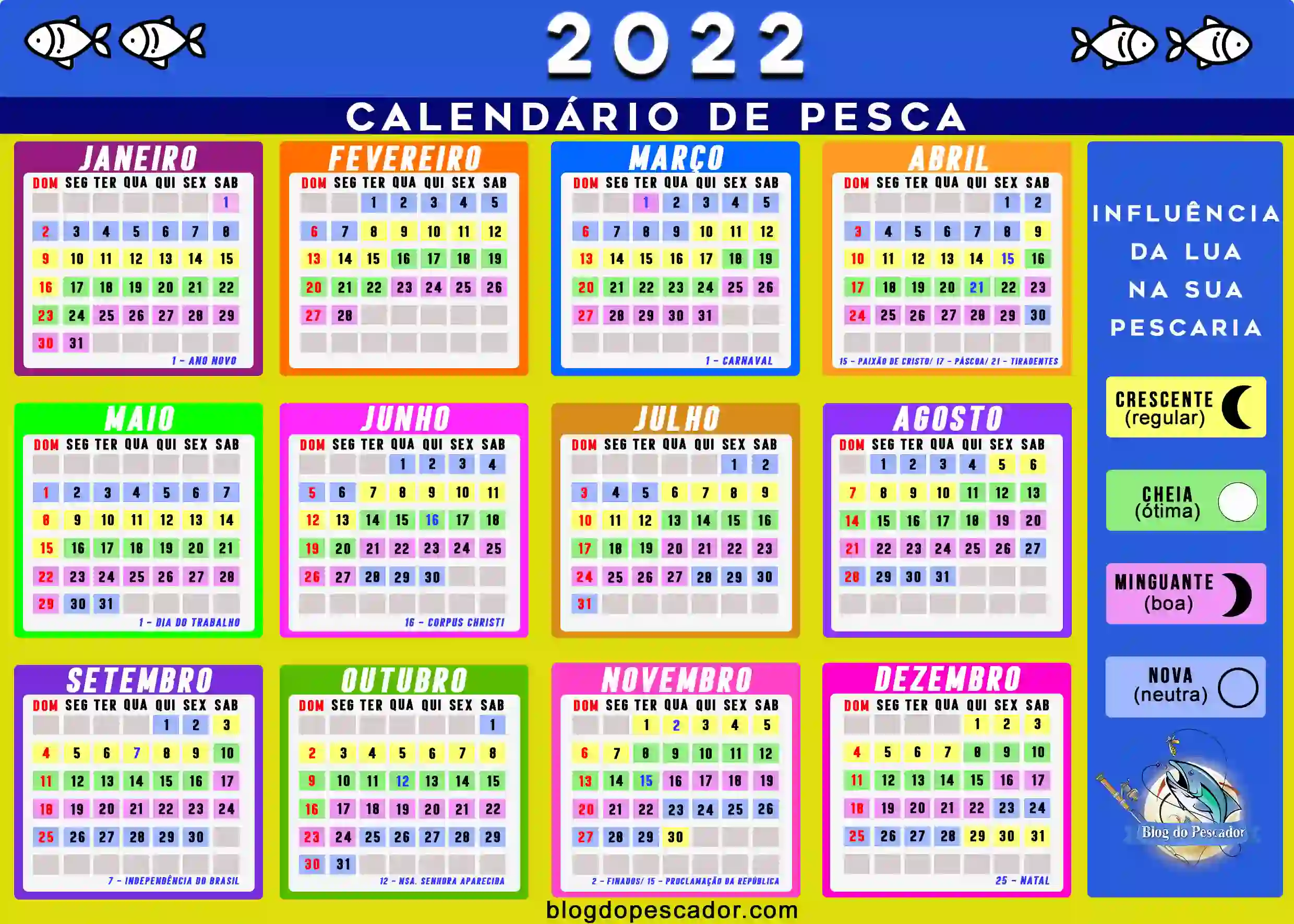 Calendário de Pescador 2022 | Focalizando