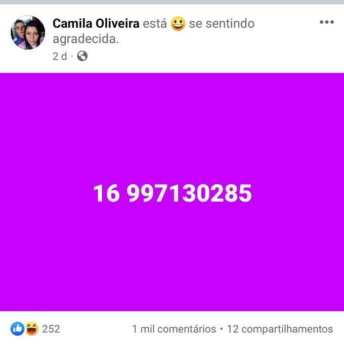 Camila Oliveira Facebook