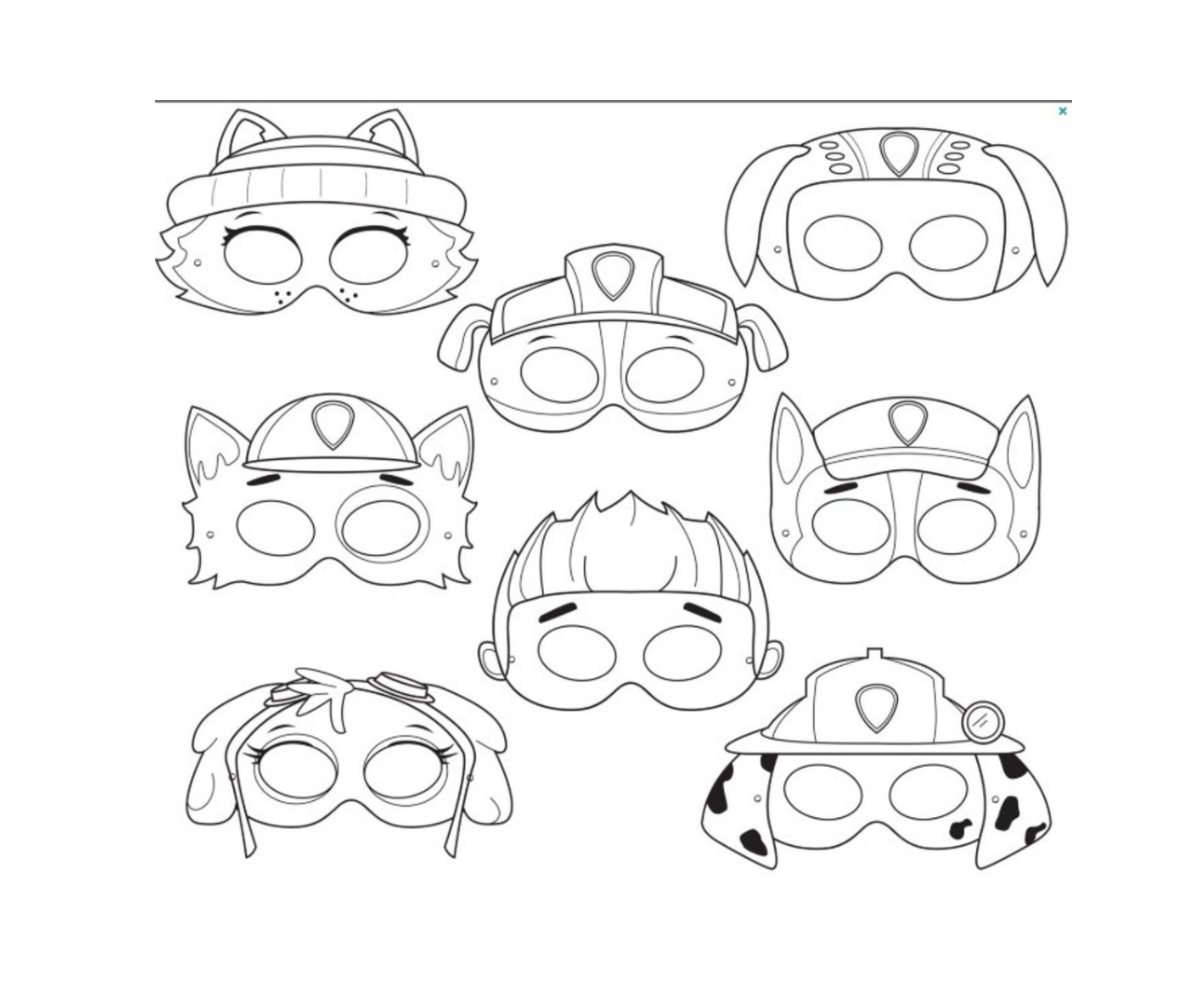Desenho patrulha canina mascara para colorir