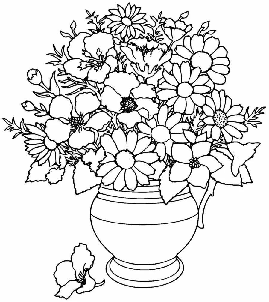 desenho de flores para colorir