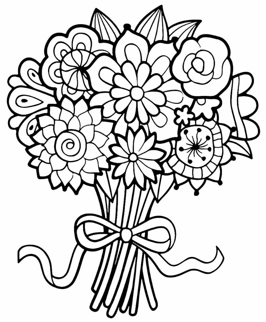 desenho de flores para colorir