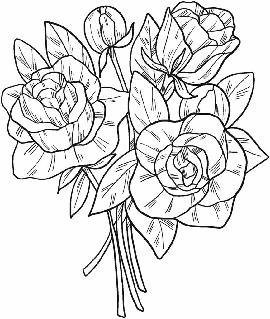 desenho de flores para colorir