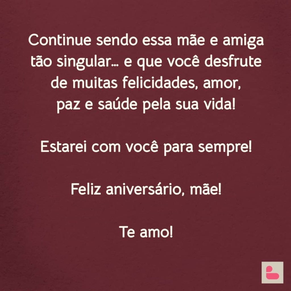 Mensagem de Feliz Aniversário para mãe