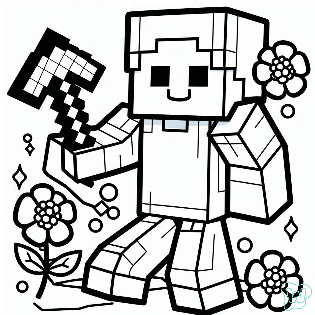 personagens minecraft para colorir