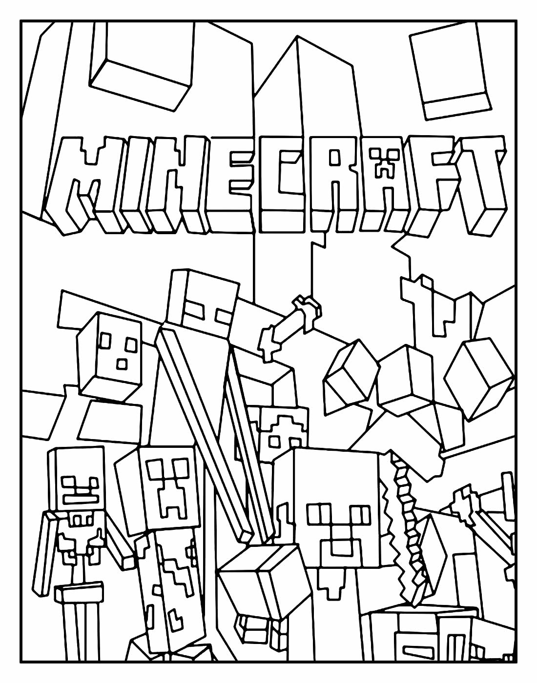 personagens minecraft para colorir