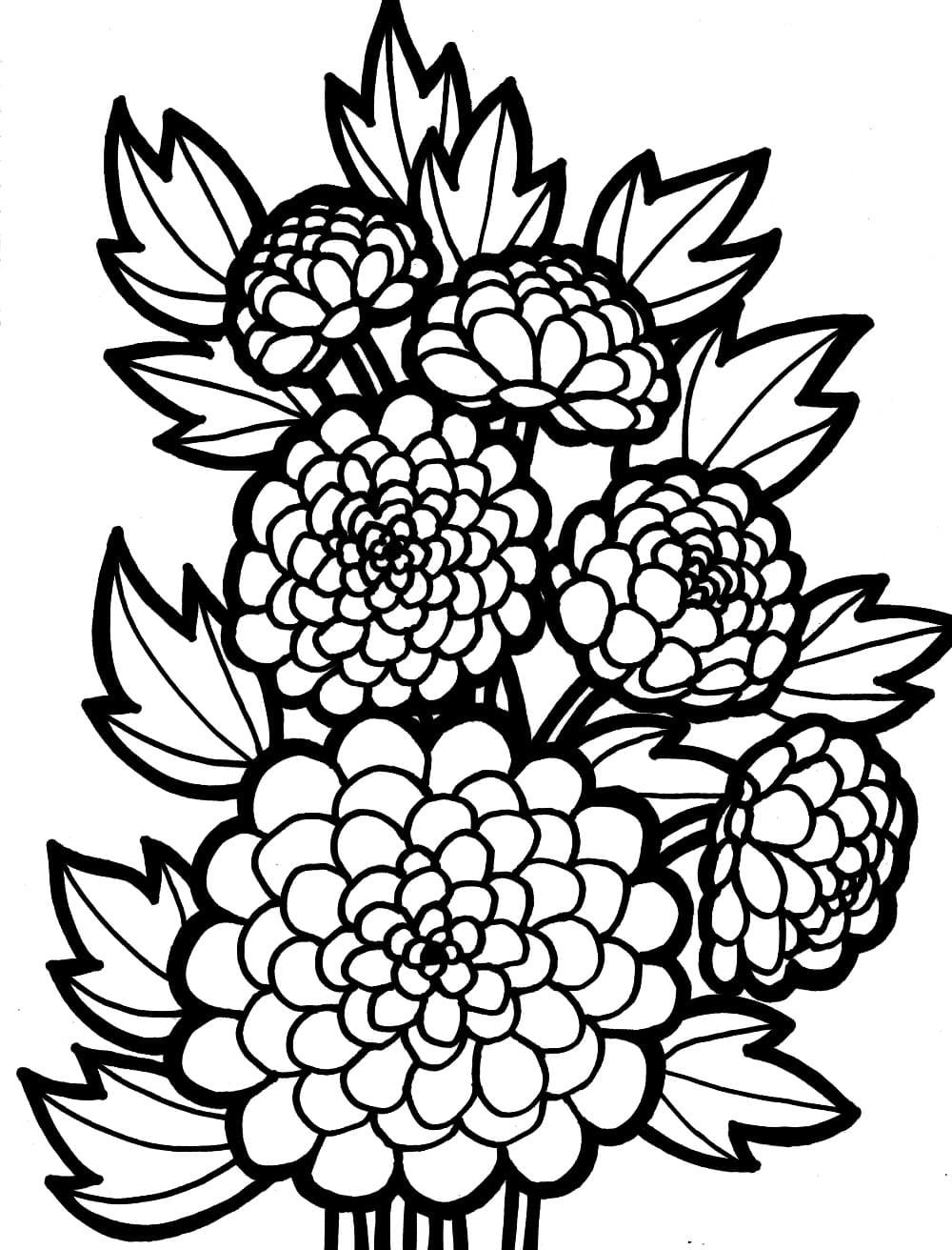 desenho de flores para colorir