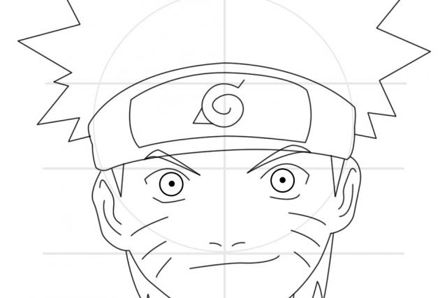 Rosto de Naruto para colorir
