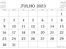 Calendário Julho 2023